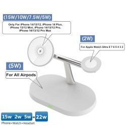 3 in 1 wireless charger - magnetic stand - fast charging - for iPhone - iWatch - AirPods - 15WAccessories