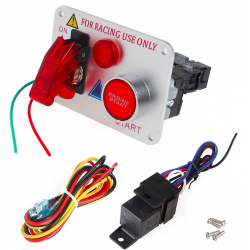 12V - red LED - racing car engine start - push button ignition switch - panel toggleSwitches