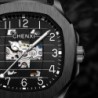 CHENXI - automatic mechanical Quartz watch - waterproof - skeleton design - silver / blackWatches