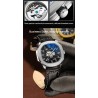 CHENXI - automatic mechanical Quartz watch - waterproof - skeleton design - silver / blackWatches