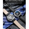 CHENXI - automatic mechanical Quartz watch - waterproof - skeleton design - silver / blackWatches