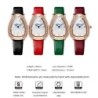 CHENXI - elegant Quartz watch with rhinestones - waterproof - leather strap - redWatches