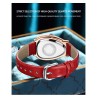 CHENXI - elegant Quartz watch with rhinestones - waterproof - leather strap - redWatches
