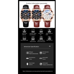 CHENXI - sports Quartz watch - waterproof - leather strap - brown / whiteWatches