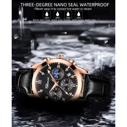 CHENXI - sports Quartz watch - waterproof - leather strap - brown / whiteWatches