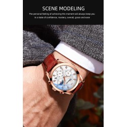CHENXI - sports Quartz watch - waterproof - leather strap - brown / whiteWatches