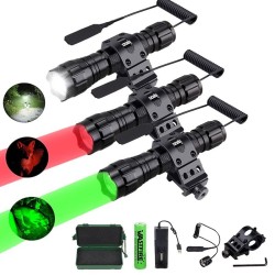 Q5 T6 - 5000lm - LED flashlight - 18650 battery - USB charger - red lightTorches
