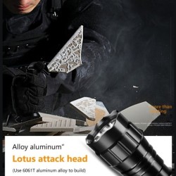 Q5 T6 - 5000lm - LED flashlight - 18650 battery - USB charger - green lightTorches