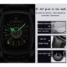 CHENXI - automatic square watch - hollow-carved design - leather strap - black / greenWatches