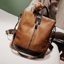 Vintage leather backpack - shoulder bag - large capacityBackpacks