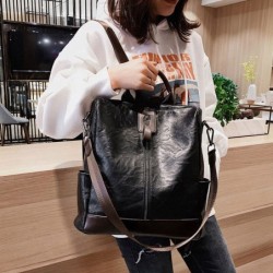 Vintage leather backpack - shoulder bag - large capacityBackpacks