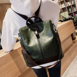 Vintage leather backpack - shoulder bag - large capacityBackpacks