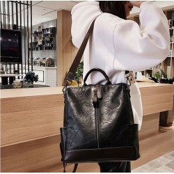 Vintage leather backpack - shoulder bag - large capacityBackpacks