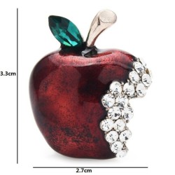 Apple brooch - with rhinestonesBrooches