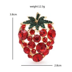 Red crystal strawberry - broochBrooches
