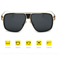 Vintage / steampunk sunglasses - metal frame - oversized - unisexSunglasses