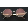 Gothic / steampunk round sunglasses - red lens - metal frame - UV 400 - unisexSunglasses