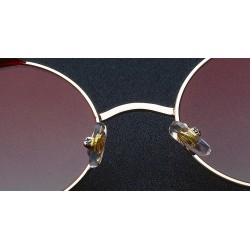 Gothic / steampunk round sunglasses - red lens - metal frame - UV 400 - unisexSunglasses