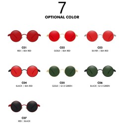 Gothic / steampunk round sunglasses - red lens - metal frame - UV 400 - unisexSunglasses