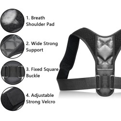 Adjustable back posture corrector - spine / back / shoulder brace - support beltMassage