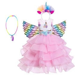 Unicorn dress - princess costume for girls - necklace / headband / wingsCostumes