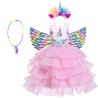 Unicorn dress - princess costume for girls - necklace / headband / wingsCostumes