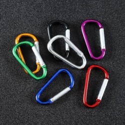 Metal carabiner - keychain - clip-lock buckle - D-shape - 10 piecesKeyrings