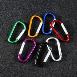 Metal carabiner - keychain - clip-lock buckle - D-shape - 10 piecesKeyrings