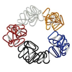 Metal carabiner - keychain - clip-lock buckle - D-shape - 10 piecesKeyrings