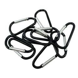 Metal carabiner - keychain - clip-lock buckle - D-shape - 10 piecesKeyrings