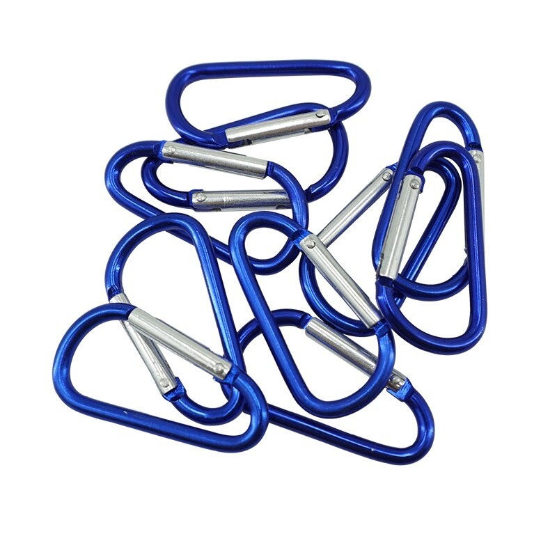 Metal carabiner - keychain - clip-lock buckle - D-shape - 10 piecesKeyrings