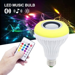 Smart RGB / LED bulb - dimmable - with Bluetooth speaker - remote - E27 - 12WBluetooth speakers