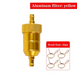 Aluminum motorcycle gas / fuel / petrol / oil filter - with clips - 6 mmMotorbike parts