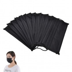 Protective face / mouth masks - disposable - 4-layer - black - 50 piecesMouth masks