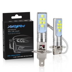 Car LED bulb - super bright - 12 3535 SMD - 12V 24V 6000K - H1 - H3 - 2 piecesH1