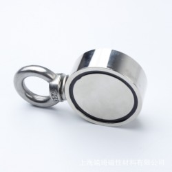 Double sided neodymium magnet - fishing magnet - with eyebolt - 300Kg - D60mmMagnets