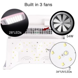 All in 1 - nail dryer / nail dust collector / nail drill - LED UV lamp - 54W - 25000RPMEquipment