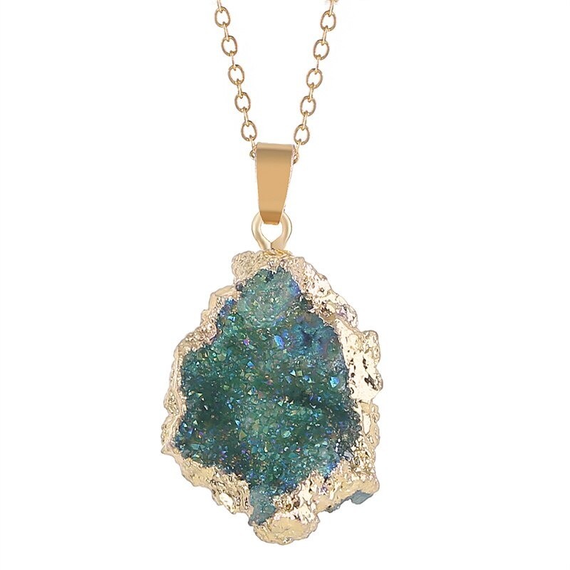 Natural crystal stone pendant - with necklaceNecklaces