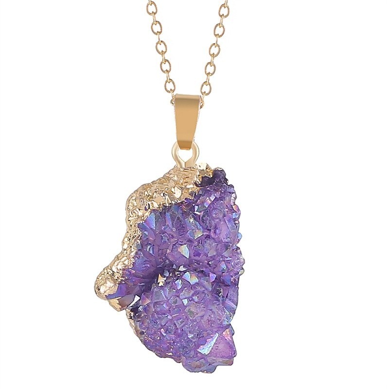 Natural crystal stone pendant - with necklaceNecklaces