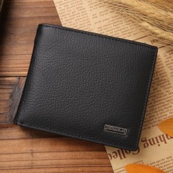 Classic men's wallet - card holder - zipper - genuine leatherWallets