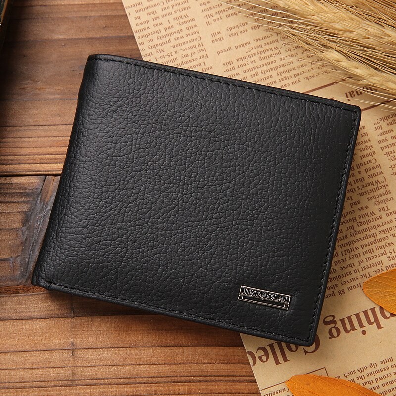 Classic men's wallet - card holder - zipper - genuine leatherWallets