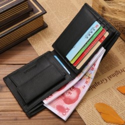 Classic men's wallet - card holder - zipper - genuine leatherWallets