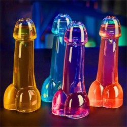 Penis shaped drinking glass - with straws / funnel - 150 ml - 2 piecesBar supply