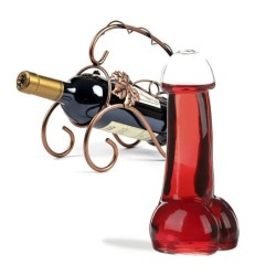 Penis shaped drinking glass - with straws / funnel - 150 ml - 2 piecesBar supply