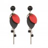 Long earrings - wooden leaves / black beadsEarrings