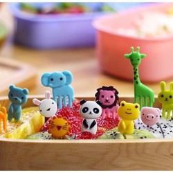 Farm / jungle animals - fruit / desserts forks - 10 piecesCutlery