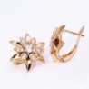 Golden flower earrings with crystalsEarrings