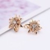 Golden flower earrings with crystalsEarrings