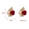 Elegant stud earrings - red rose / pearls / butterfly - crystalsEarrings