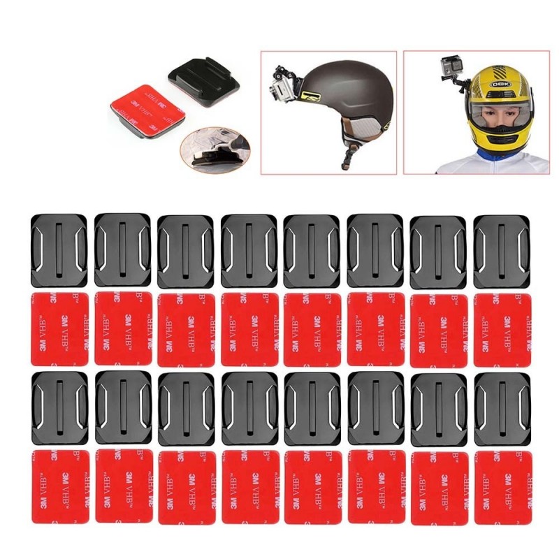 Helmet accessories - for GoPro - curved mount base - adhesive stickers - 16 piecesMounts
